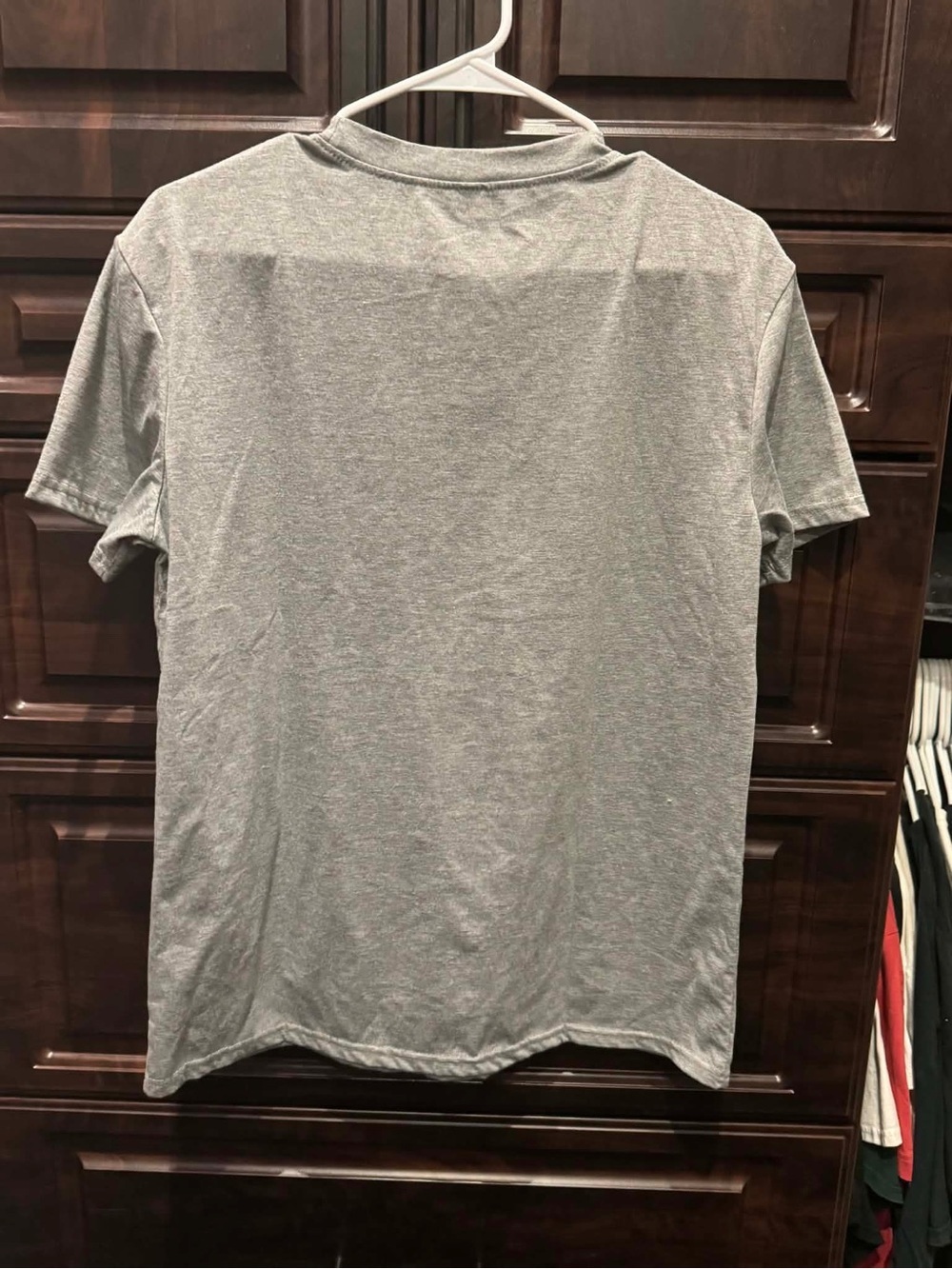 Hand Crafted Gray Short Sleeve Tee with Baseball Love Graphic LARGE - Picture 4 of 5